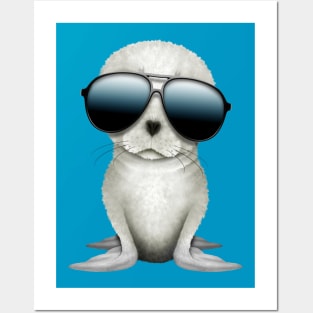 Cute Baby Arctic Seal Wearing Sunglasses Posters and Art